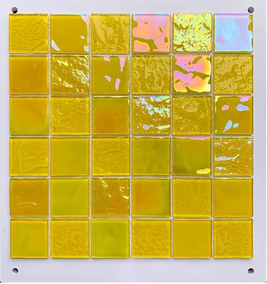 Piscine en verre cristallin résistant aux acides et aux bactéries mosaïque en bleu mélangé