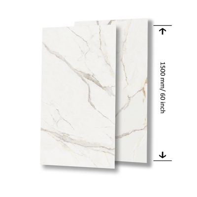 750x1500 Carreaux de sol vitrifiés Carrara Porcelaine Carreaux céramiques pour cuisine et hall d'entrée
