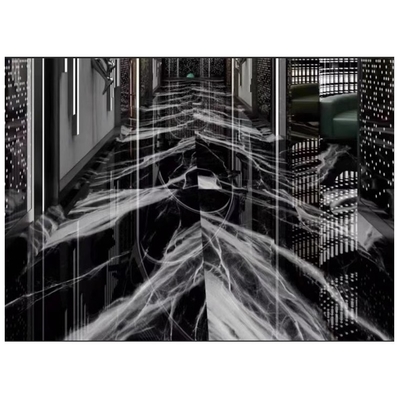 Abstract marocain Porcelaine noir et blanc Carreaux de chevron pour le sol vitrifié de salle de bain