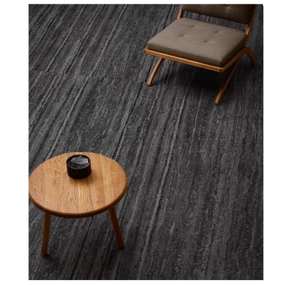 Carreaux de sol en marbre de porcelaine 600 x 1200 en travertin noir pour espaces extérieurs intérieurs