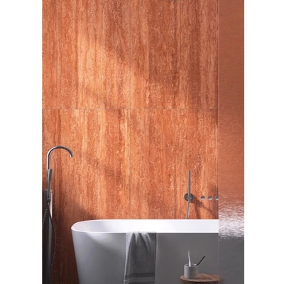 Plaques de travertin rouge finement polies naturelles pour plancher intérieur 60*120 Occasion extérieure