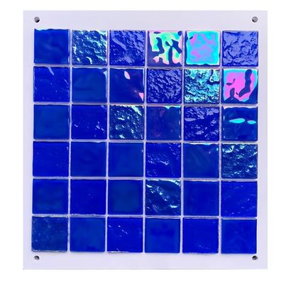 Mosaïque en céramique lumineuse 20/25x20/25mmx4mm pour piscine/salle de bains Gris bleu clair