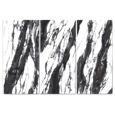 60x120 Carreaux de sol en porcelaine de pierre noire et blanche brillants pour le design moderne 50 pièces