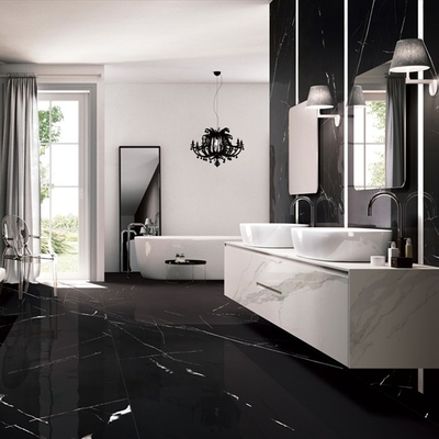 Famille de couleurs grises 2020 Carreaux en céramique vernis noir brillant poli pour les sols et les marbres