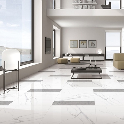 Plancher essentiel 600x600 italien blanc marbre regard glacé porcelaine carreaux vitrifiés