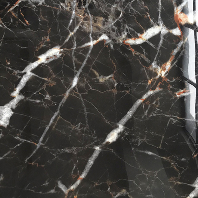 Carreaux de sol en porcelaine poli en verre miroir noir brillant 600x600 pour le matériau de construction