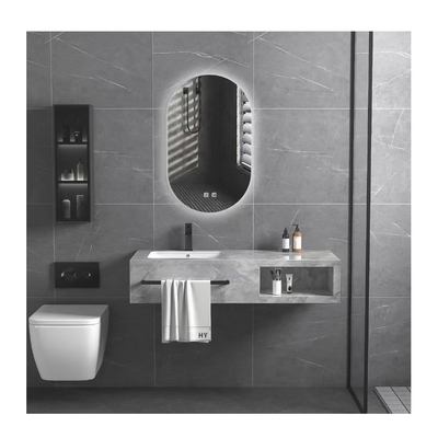 Cabinet de vanité rectangulaire de conception imperméable à l'eau pour le comptoir SLABS/SINTERSTONE