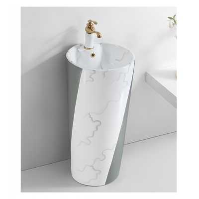 Bassin en céramique ronde de petite taille de style européen évier de salle de bain pour la maison hôtel ou restaurant