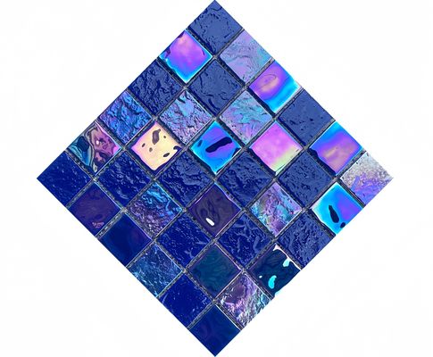 Carreaux de mosaïque en verre cristallin pour piscine 4 mm épaisseur feuille Taille 306x306MM salle de bains