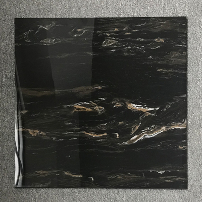 Résistant aux acides 12x12 Black Marble Look Vitrifié Carreaux avec des veines blanches