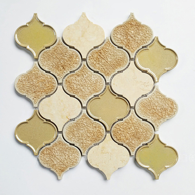 Foshan Couleur jaune glace fissurée cuisine mosaïque Backsplash Carreaux en céramique pour les carreaux de mur