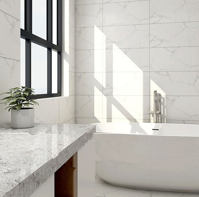 300x600mm Blanc rectifié brillant Foshan vitrifié Design de carreaux de mur en céramique avec accents