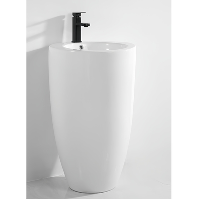 Produits sanitaires en céramique uniques Piédestal bassin rond avec avantages de nettoyage