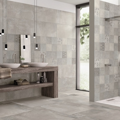 Conception de tuiles de douche de salle de bain antidérapantes de 300 x 600 mm avec spécifications de plancher 600 * 600
