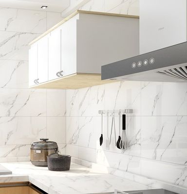 300x600 Carreaux de pierre de céramique pour les murs intérieurs vitrifiés pour la cuisine moderne de café blanc