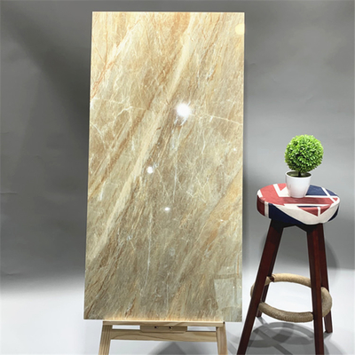 Carreaux de sol en porcelaine 600x1200 vitrés en brillant brillant pour le salon