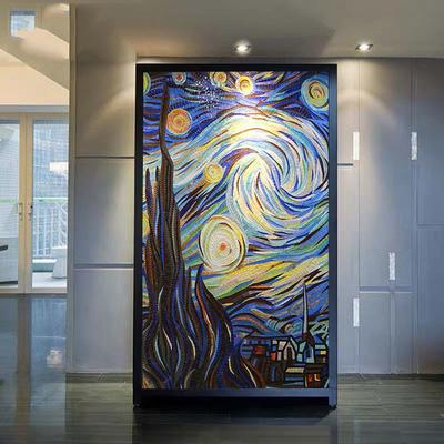 Décoration murale Gris Van Gogh Ciel étoilé Glace Jade Cristal Mosaïque Coupe Peinture Puzzle