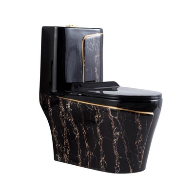 Avantages du glaçage environnemental en pierre noire toilettes en une pièce avec double écoulement