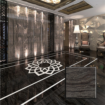 Super noir antibactérien 600x600 mm Carreaux de sol en céramique poli pour salle de bain moderne