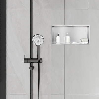 2024 Niches murales à étagère double comme Bernkot Niches de douche en acier inoxydable pour salle de bain