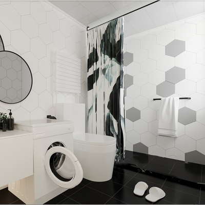 Toilette à basse réserve haute montée en une pièce, salle de bain ou salle de bain à hanche avec arroseur à siphon