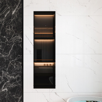 Niche de mur de douche en acier inoxydable 304 de design moderne avec plaque d'or en porcelaine