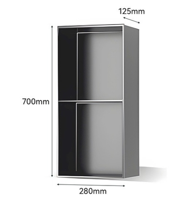 Niche de salle de douche en métal noir à mur 600x280x120 mm Style de conception moderne