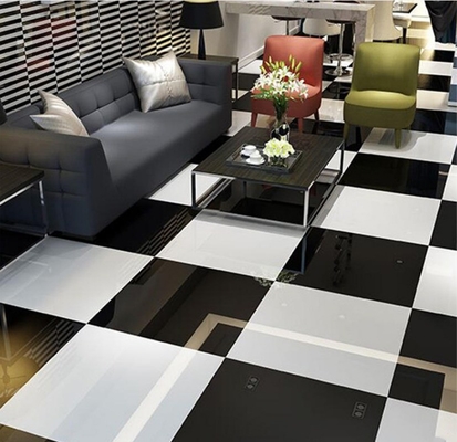 Carreaux intérieurs en super noir vitré 60 * 60mm Carreaux de grande dalle pour salle de bain d'hôtel